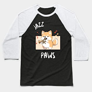 Jazz Paws Shiba Inu Trumpet Baseball T-Shirt